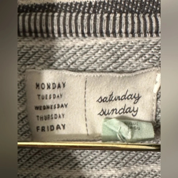 ANTHROPOLOGIE Saturday Sunday Gray Cowl Neck Drawstring Waist Mixed Pattern - Picture 4 of 11